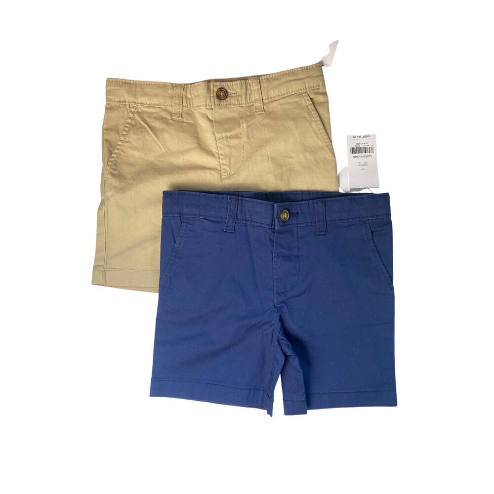 Carter's Set of 2 Navy and Khaki Shorts Infant Size 24 Months NWT
